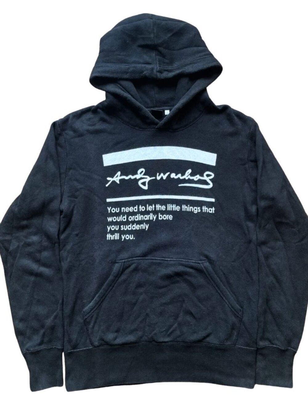 Andy Warhol Black Classic Logo Hoodie Mens Small